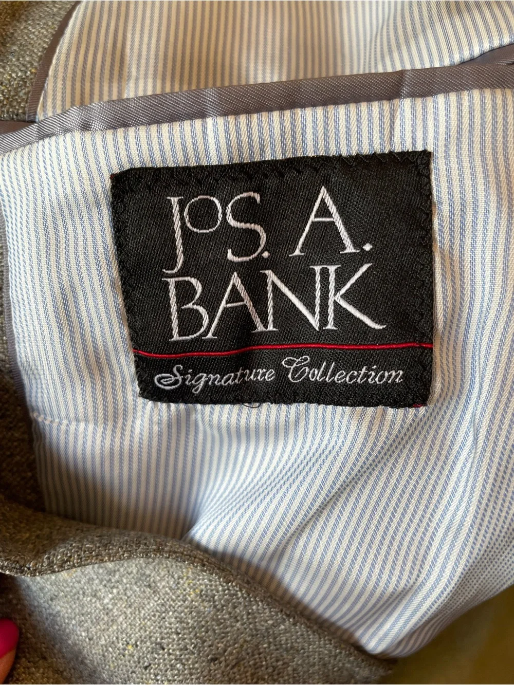 Jos A Bank Signature Collection 100% Silk Sport Coat Blazer Gray 41R Tailored